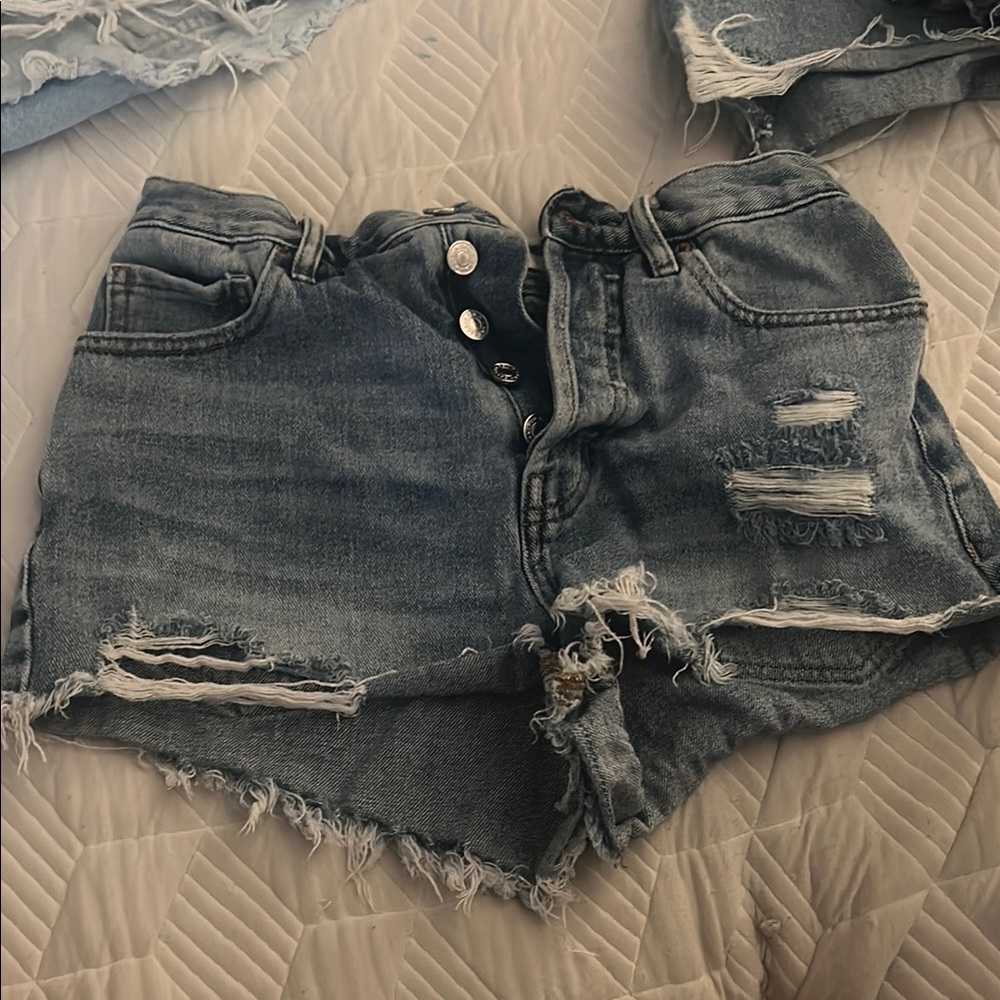 Distressed Denim Shorts
